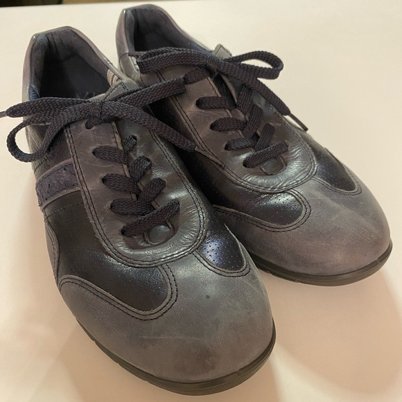Ecco Blue Leather Sneakers - Picture 1 of 5